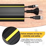 AGPTEK Floor Cord Cover Protector 2m Black 3 Channels Home Office Cable view 4