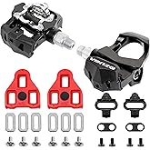 VENZO Sealed Fitness Exercise Indoor Bike Bicycle Pedals & Cleats - Compatible with Peloton, Look Delta & Shimano SPD - with Toe Cages Pedals Set or Cage Removal Tool for Indoor Fitness Exercise