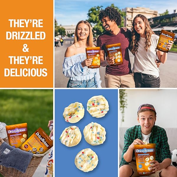DRIZZILICIOUS MINI FLAVORED RICE CAKES BIRTHDAY CAKE – RICE CRISPS, HEALTHY SNACK FOR ADULTS AND KIDS, VEGAN, GLUTEN FREE SNACK, ALLERGEN FREE, ONLY 90 CALORIES PER 21 PIECES – 4 OZ (PACK OF 1)