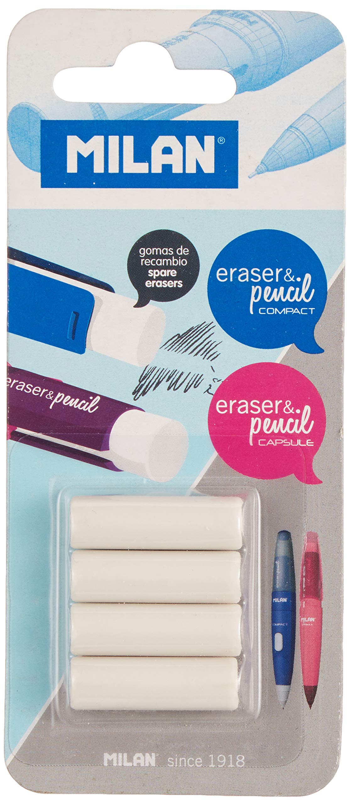 Milan BTM10299 - Eraser, 4 Units
