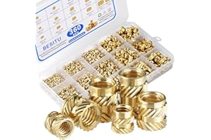 Besitu 360Pcs Threaded Inserts M2 M2.5 M3 M4 M5 M6 Brass Heat Set Insert for Plastic Metric Knurled Nut Inserts Kit for 3D Pr