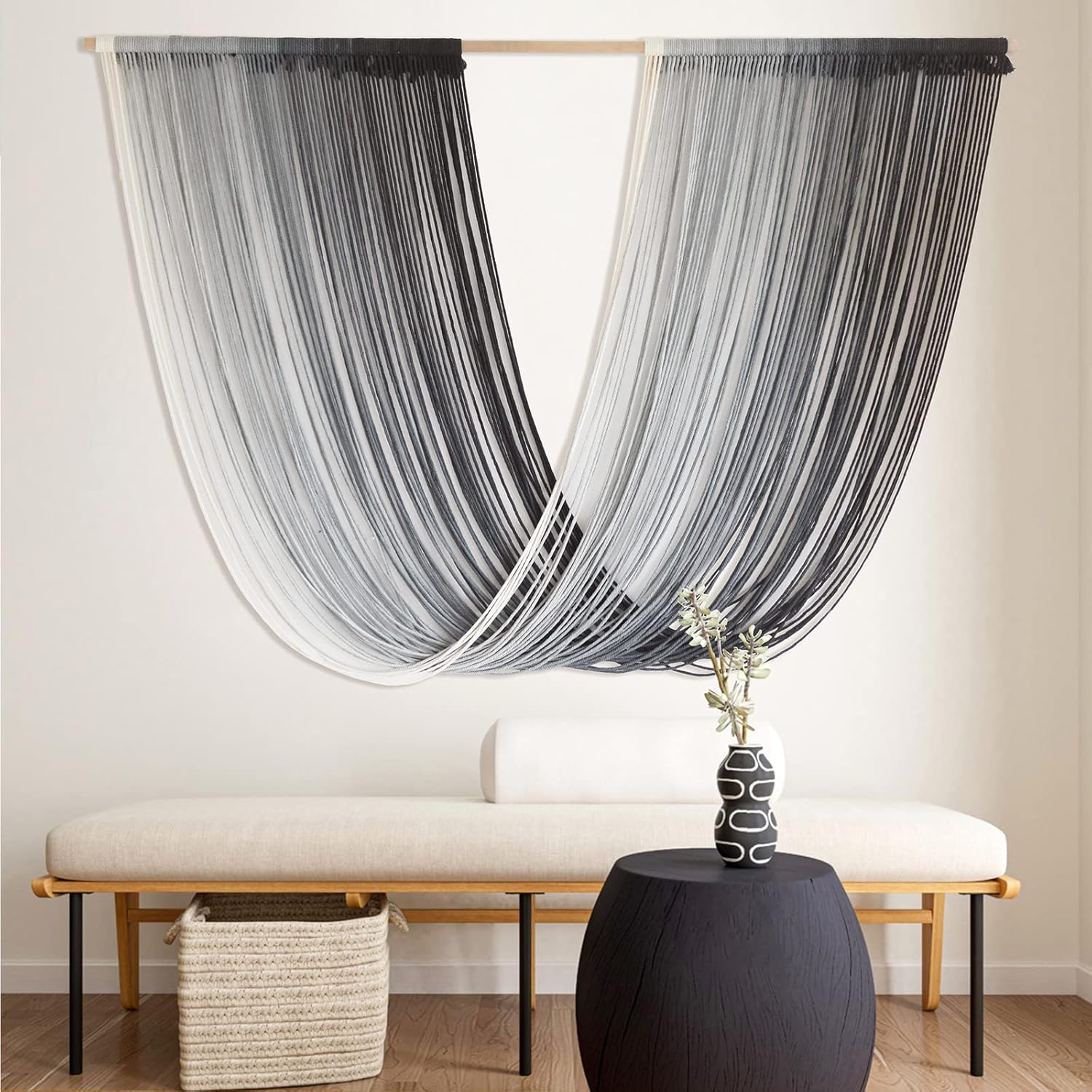 Tapestries - Flber Macrame Wall Hanging Large-Scale Tie-Dye Bohemian Yarn Tapestry Home Room Wall Decor 59