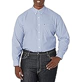 Izod Men's Big and Tall Button Down Long Sleeve Stretch Performance Solid Shirt