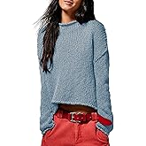 Songling Womens Sweater Oversized Roll Neck Cotton Long Sleeve Casual Soft Chunky Sweaters Crochet Knit Pullover Tops