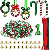 1570 PCS Christmas Beaded Ornament Kit - Tri-Shaped Plastic Beads with Pipe Cleaners for Xmas Tree Hanging