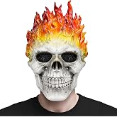 Xinxiaomeng Ghost Skull Mask Scary Demon Flame Skeleton Knight Ghostface Masks Halloween Costume Cosplay Props