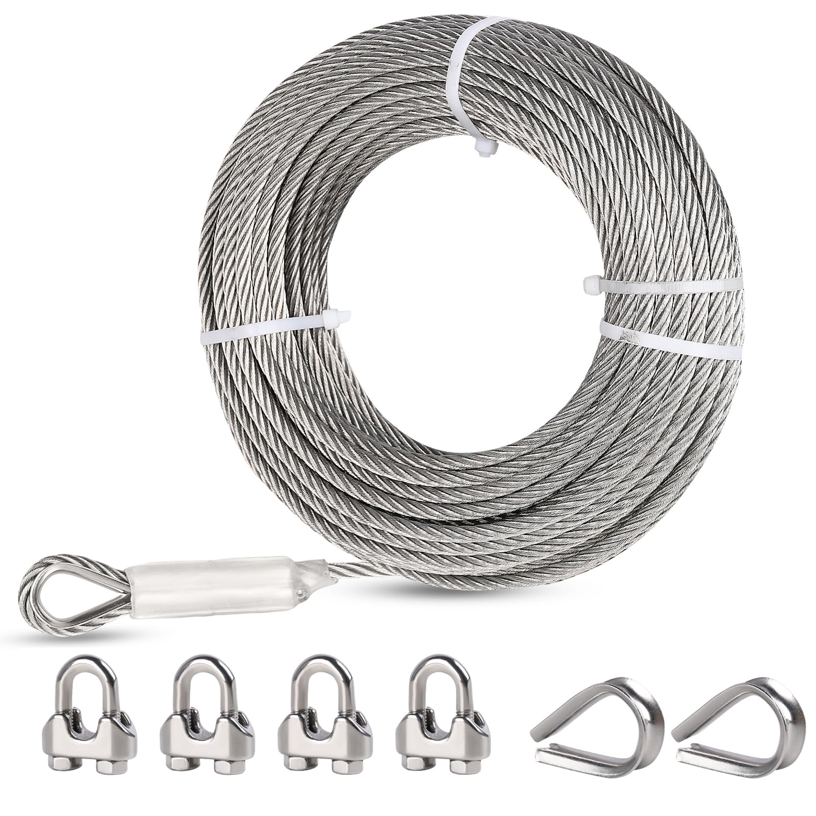 hannger 5/16 Stainless Steel Cable, 50ft Wire Rope, 7x19 Strand Steel ...