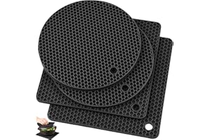 YQMYXG Silicone Trivet Mats, Premium Heat Resistant Pot Holders [4 Pack],Trivets for Hot Dishes - Thick Hot Pads for Kitchen,