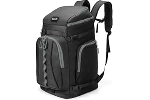 Lunidry Ski Boot Bag, 65L Waterproof Ski Bag & Snowboard Boot Bag, Travel Backpack for Skis Snowboard Helmet Goggles & Accessories