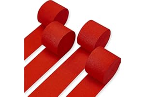 Crepe Paper Streamers 4 Rolls 328ft, Pack of Crepe Paper for Party Decorations, Wedding Decorations, Birthday Decorations, Ba