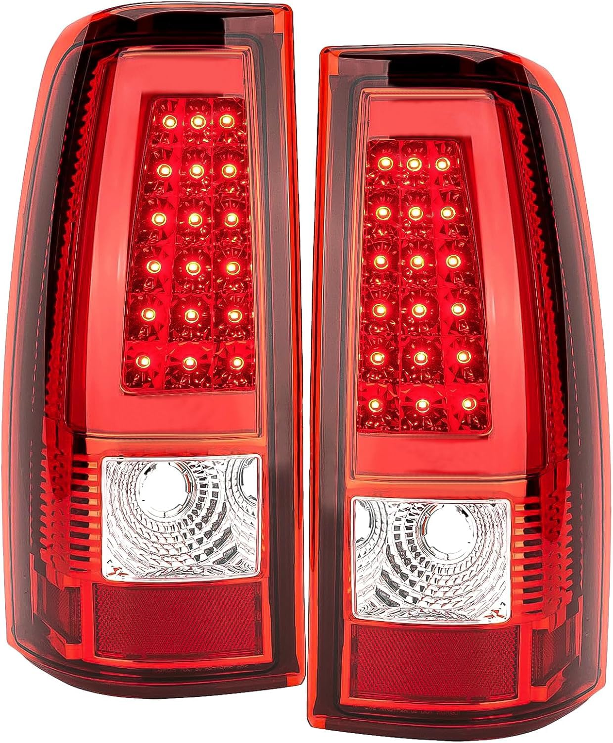 Photo 1 of Red LED Tail Lights Assembly Rear Brake Lamp Compatible With 2003 2004 2005 2006 Chevy Silverado 1500 2500 3500 w/LED C-Tube, Driver & passenger side
