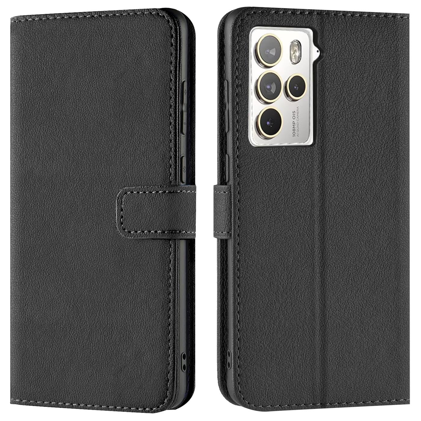 Verco Cell Phone Cases, Phone Cover Case for HTC U23 Pro Case, Bookcase Bag Flipcover for HTC U23 Pro Case [Card Slots/Stand Function], Black