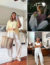Xiaoxuemeng Womens Baggy Wide Leg Pants Casual