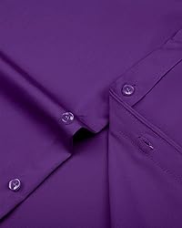 J.VER Men's Dress Shirts Solid Long Sleeve Stretch