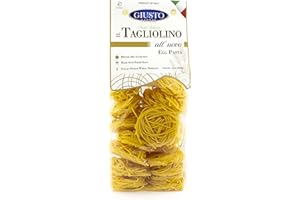 Giusto Sapore Classic Tagliolini All'Uovo Italian Egg Pasta Nest - 340g - Premium Bronze Drawn Durum Wheat Semolina Gourmet Pasta Noodles - Imported from Italy and Family Owned (Tagliolino, 1 Pack)