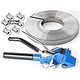 Steel Strapping Banding Coil Kit - Packaging Banding Tool - Tensioner&Cutter, 3/4" * 100Ft S304 Banding Coil, 100pcs Steel Buckles, Full Strapping Solution for High Tensile Heavy Duty Packaging