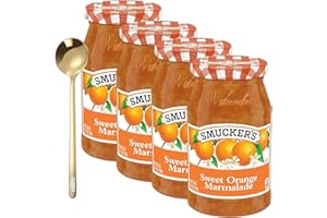 Sweet Orange Marmalade, 18 Oz - Sweet Orange Jam with Moofin Golden SS Spoon, Ideal for Breakfast Desserts, Spread on Biscuit, Perfect as a Tangy Glaze [Pack of 4]