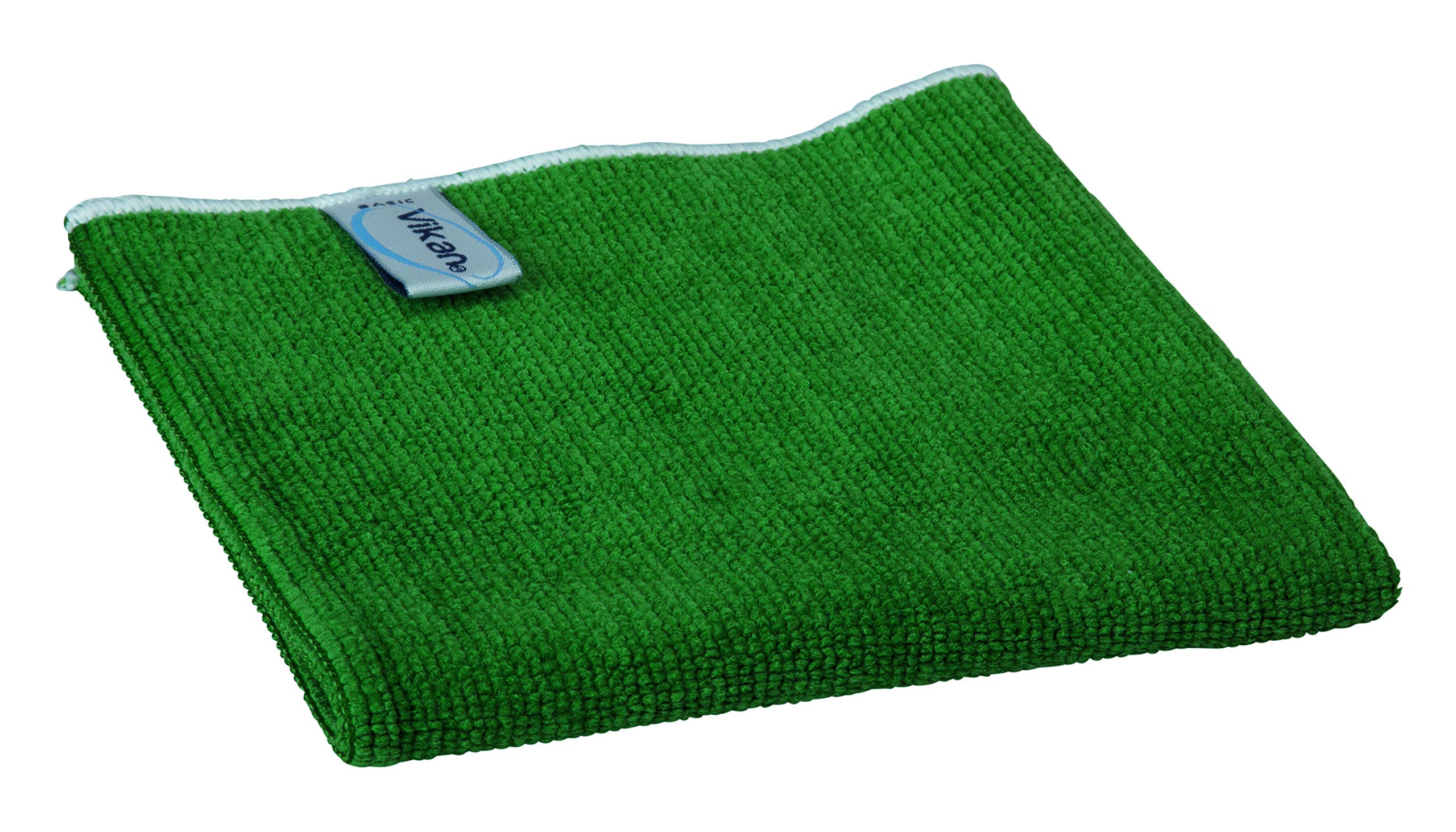 Vikan 691132 Basic Microfiber Cloth, Green, 320 mm Length, 320 mm Width, 3 mm Height, Pack of 5