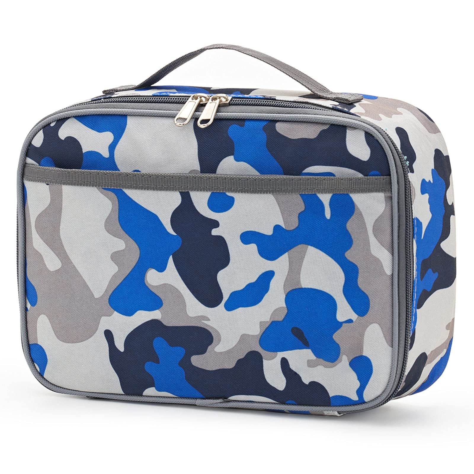 Pretty Jolly Mini Kids Lunch Box, Insulated Reusable Lunch Bag for Girls & Boys, Thermal Meal Container Tote with Waterproof Liner, Hot or Cold Snacks Lunchbox for School,Work,Picnic (Camouflage-02)