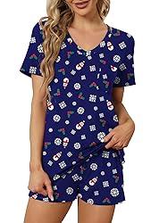 RUBZOOF Christmas Pajamas for Women Shorts Set