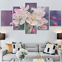 SIGNWIN 5 Panel Canvas Wall Art Flora Snapshot for Home Decorations Ready to Hang - 60