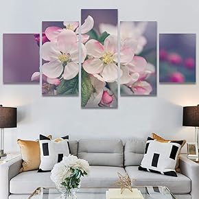 SIGNWIN 5 Panel Canvas Wall Art Flora Snapshot...