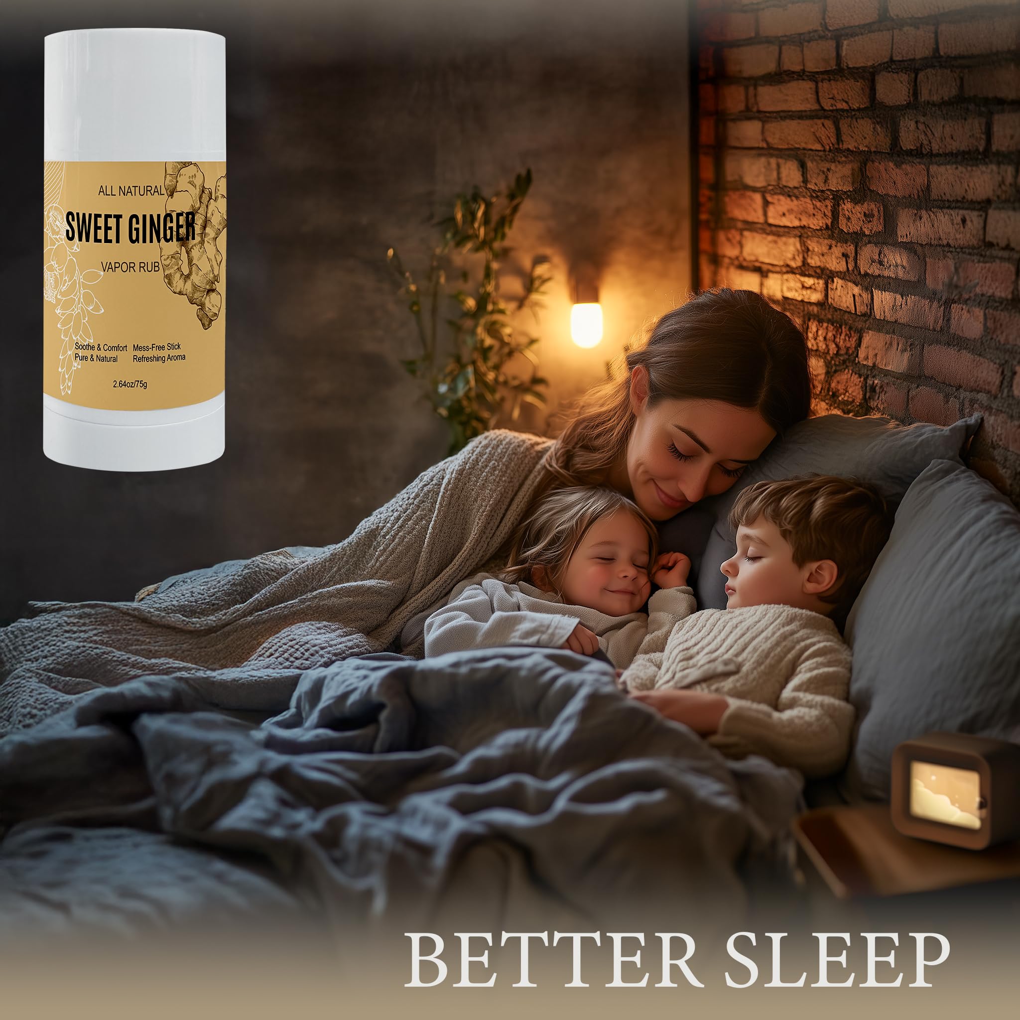 TOGOLIUN Sweet Ginger Vapor Rub Stick – All-Natural Herbal Balm with Ginger & Peppermint, Plant-Based Formula, Easy-to-Use Stick Design (1)