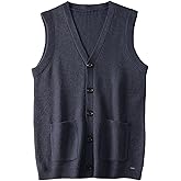 Men's Sweater Vest V-Neck Sleeveless Knitted Cardigan DXL Big and Tall Vest