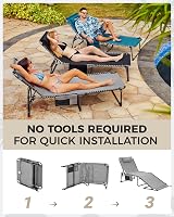 KingCamp Oversize Padded Sun Lounger 200x68 cm 5-Position Backrest Heavy Duty view 9