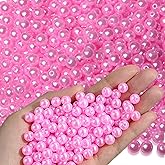 XianNVXI Pink Pearl Beads for Jewelry Making - 500pcs 8mm Round Beads with Hole for Bracelets & Necklace Making