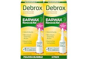 Debrox Ear Wax Removal Drops, Gentle Microfoam Ear Wax Remover, 0.5 Fl Oz, 2 Pack