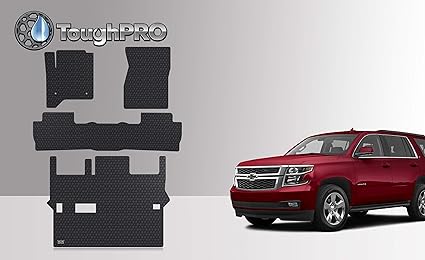 Toughpro Floor Mats Set 3rd Row Compatible With Chevrolet Tahoe 2nd Row Bench Seating All Weather Heavy Duty Black Rubber Made In Usa