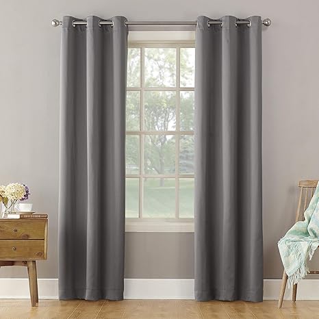 sun zero 45667 becca cortina de oscurecimiento para habitacion gris 101 6 x 213 36 cm