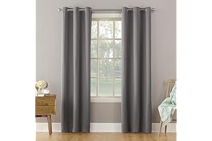Sun Zero Becca Energy Efficient Grommet Curtain Panel, 40" x 95", Gray