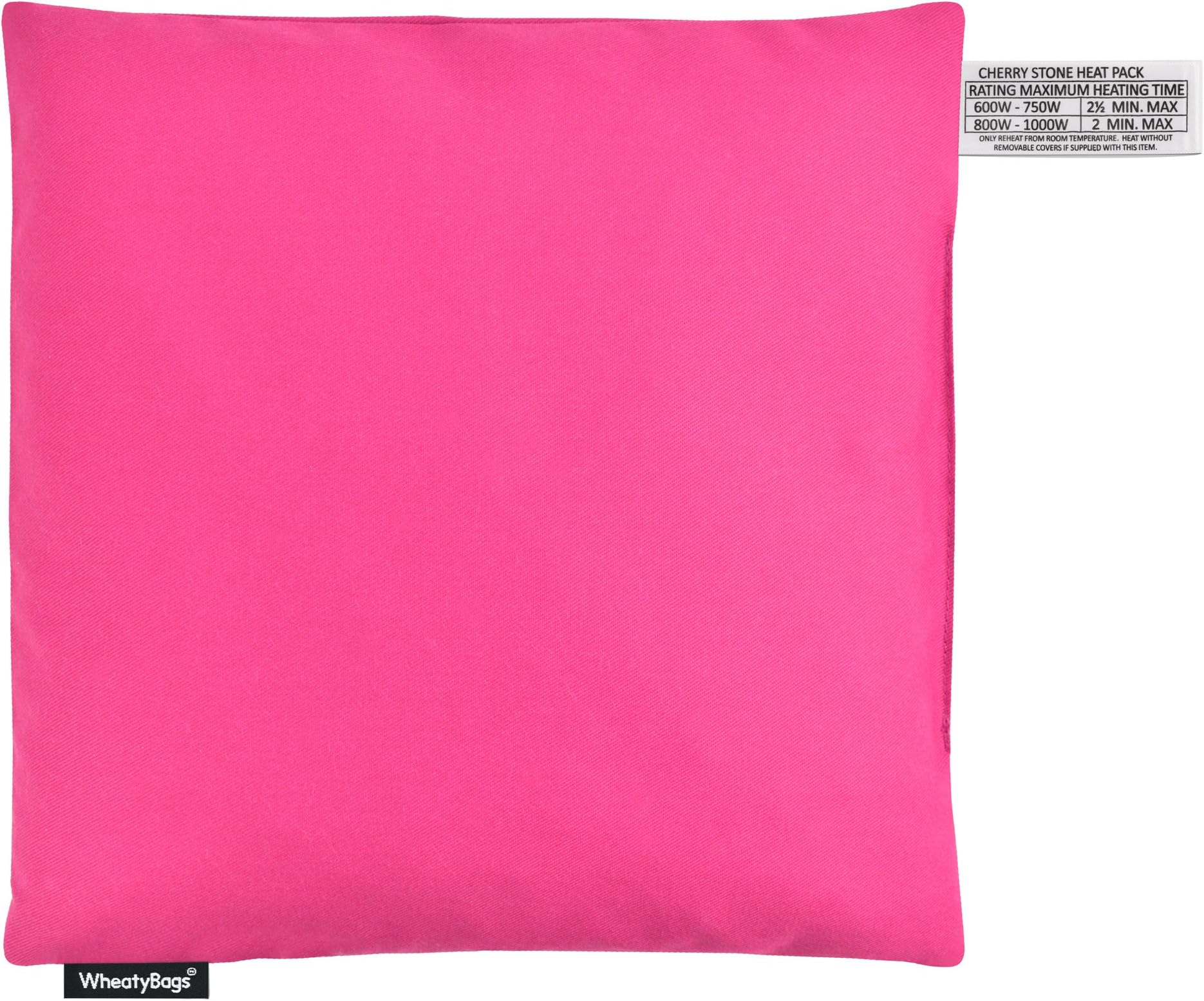 WheatyBags Cherry Stone Square 23cm Heat Pack (or use as Cold Pack) - (Cotton Fabric - Bubblegum Pink)