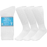 Falari 3-Pack Physicians Approved Diabetic Socks Cotton Non-Binding Loose Fit Top Help Blood Circulation
