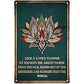 Agxiuga Metal Tin Sign Vintage Like A Lotus Flower Inspirational Lotus Decoration for Home, Kitchen, Living Room, Garden, Bedroom, Office, Hotel, Cafe and Pub Wall Decor 12x8 Inches