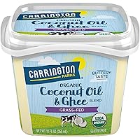 USDA Organic Grass Fed Ghee and Coconut Oil Blend, 12oz, Compare our cost per oz and Certified Organic, Carrington Farms