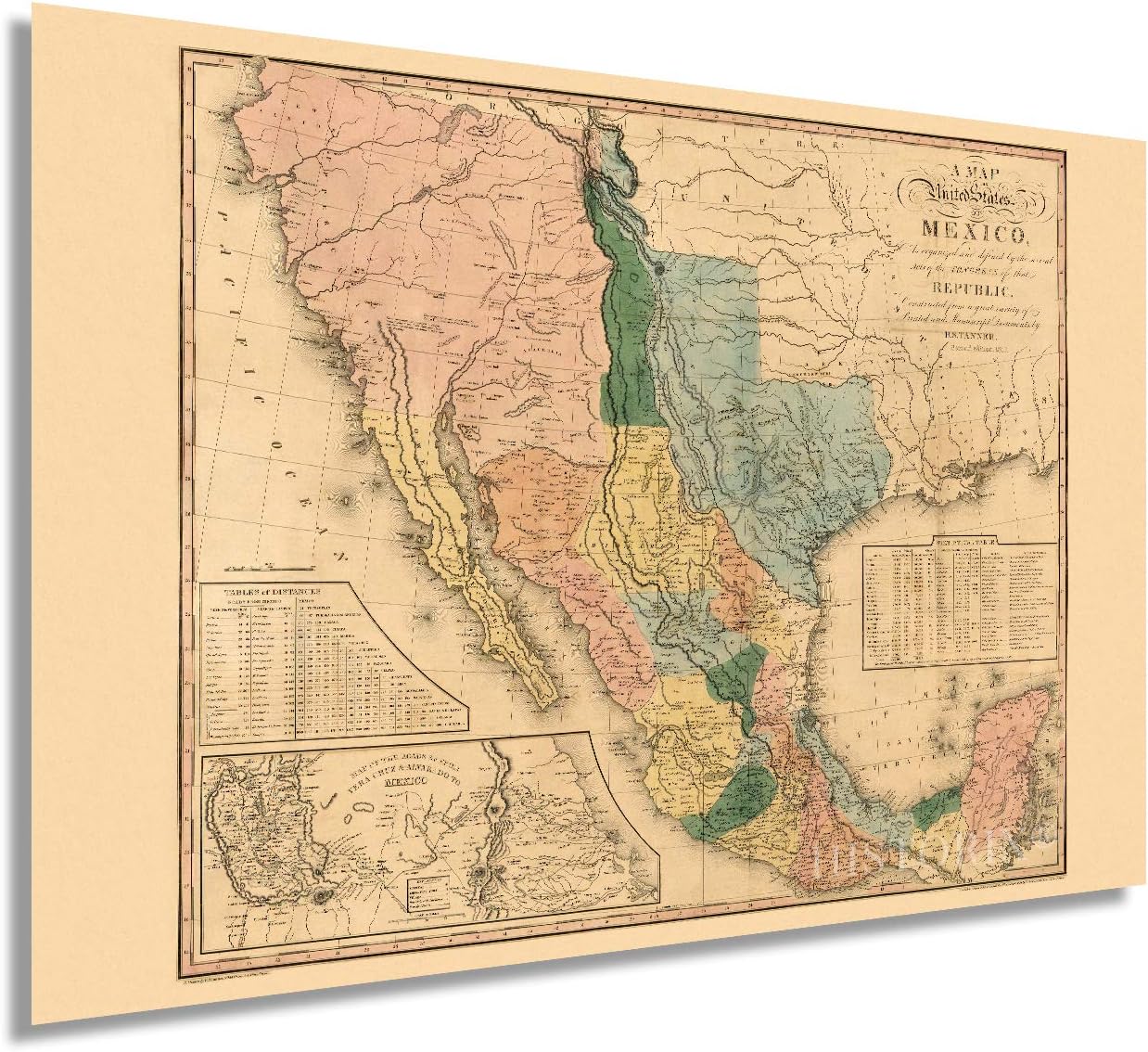 Amazon Com HISTORIX Vintage 1846 United States Of Mexico Map Poster 81U HNrv02L. AC SL1500 