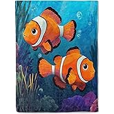BIWOTU Funny Clownfish Blanket for Men Women - Ultra Soft, Cozy, Lightweight Flannel Throw - Warm, Anti-Pilling Fuzzy Plush Blanket for Sofa, Bed, Travel Unisex Gift for All - 50×60in