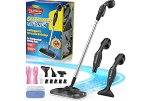 LET'STEAM Fast Heating & Heavy Duty Detachable Steam Mop Cleaner with 17 Accessories, Dual-Speed Control 260°F High-Temperature Floor Steam Mop, Power Steady Steam Cleaner for All Floors|Windows|Tile|Grout|Home