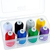 New brothread - 9 Options - 8 Snap Spools of Multi-Purpose 100% Mercerized Cotton Thread 30WT 600M Each Spool with Clear Plas