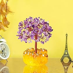 YATSKIA Amethyst Healing Crystals Copper Money Tree