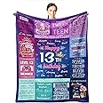 Wisegem 13th Birthday Gifts For Girls - Best Gifts For 13 Year Old Girls 60"x50" Blanket - Gifts For 13 Year Old Girl - Teenage Girl Gifts For 13 Year Old Girl - 13 Year Old Girl Gift Ideas Bday Decor
