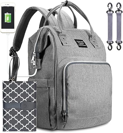light grey pram bag