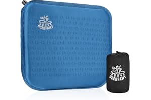 DEERFAMY Inflatable Cushion Camping Memory Foam Seat Large Chair Pad with Package 17"*15"*1.3" Water & Moisture Resistant for Wheelchair Car Travel Airplane Stadium Office Nonslip Sitting