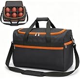 Hoartsardeo Football Ball Bag Holds 6 Official Size Footballs Carrying Case | Heavy-duty large capacity sports equipment bag with removable dividers for dual storage modes, dual handles &amp; shoulder strap