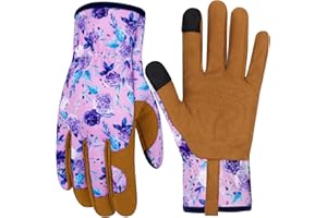 MERTURN Leather Gardening Gloves for Women Thorn Proof Garden Gloves Touch Screen Working Gloves Gifts