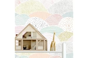 Toduso Peel and Stick Wallpaper Dot/Line Contact Paper Pink Wallpaper 15.5''x78.7'' Removable Self-Adhesive Wallpaper Room Decor Wall Covering Vinyl Rolls