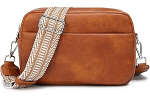 DIVCIDLC Small Crossbody Bag with Wide Guitar Strap Camera Purse Shoulder Handbag Satchel